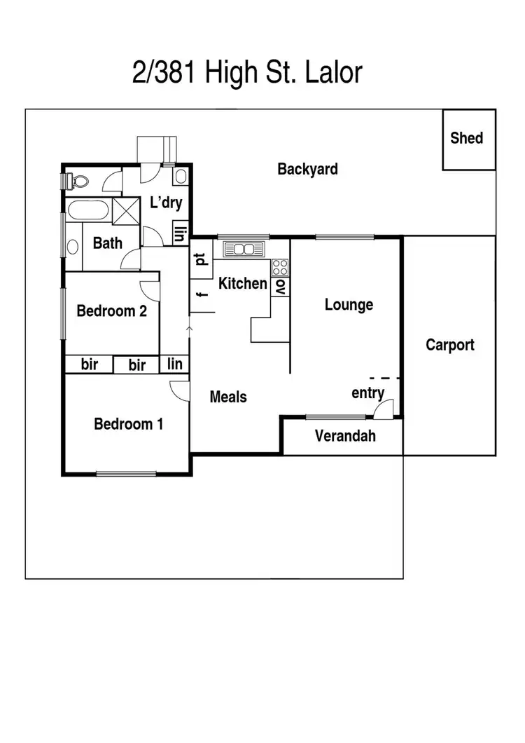 Floorplan of Homely unit listing, 2/381 High Street, Lalor VIC 3075
