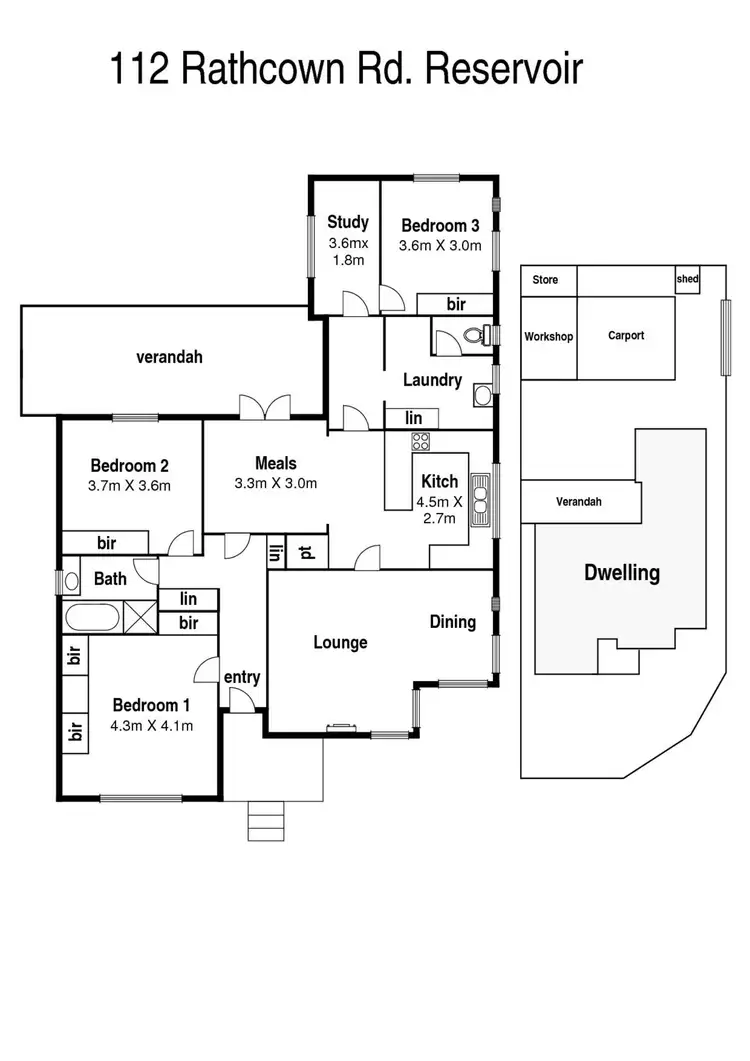 Floorplan of Homely house listing, 112 Rathcown Road, Reservoir VIC 3073