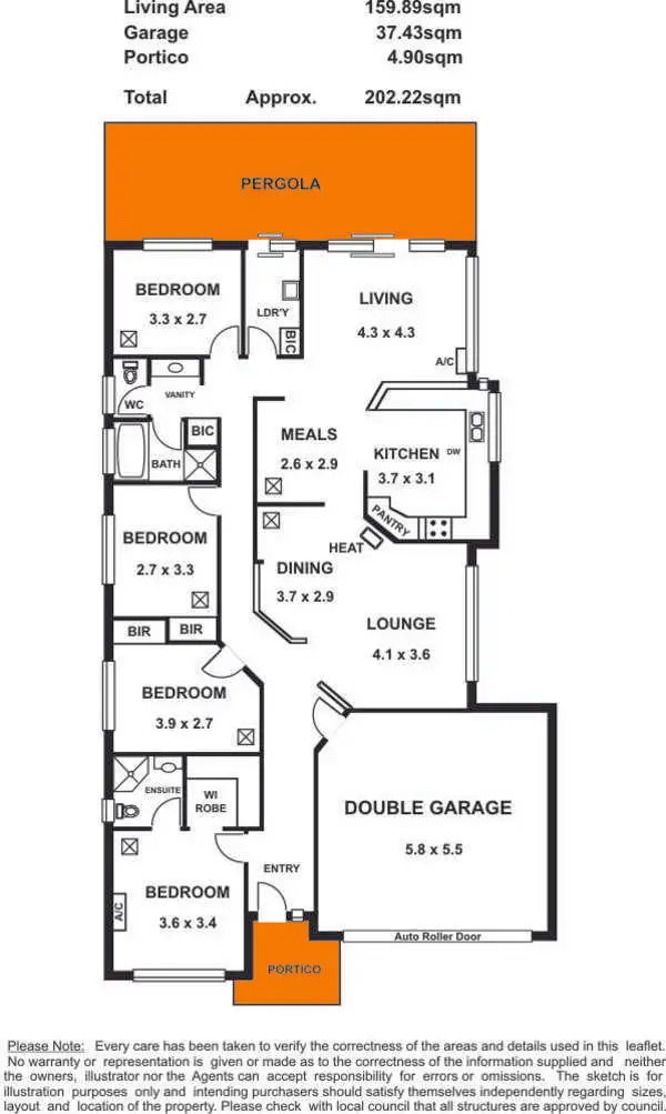 Floorplan of Homely house listing, 5 Swanbourne Drive, Northgate SA 5085