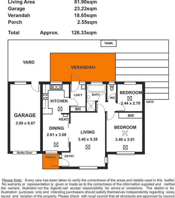 Floorplan of Homely unit listing, 2/3 Fletcher Street, Woodville North SA 5012