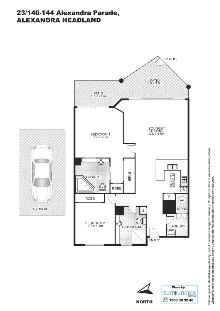 Floorplan of Homely unit listing, 23/140-144 Alexandra Parade, Alexandra Headland QLD 4572