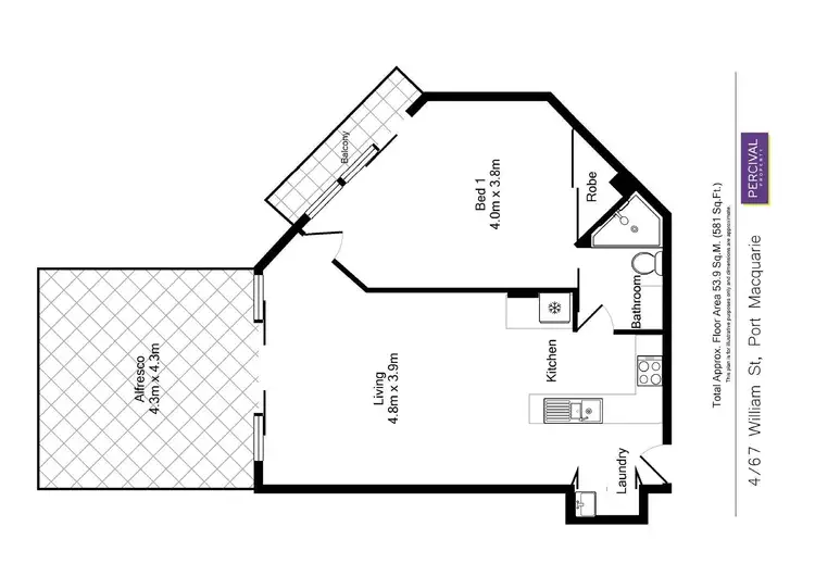 Floorplan of Homely unit listing, 4/67 William Street, Port Macquarie NSW 2444