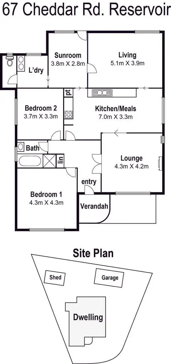 Floorplan of Homely house listing, 67 Cheddar Road, Reservoir VIC 3073