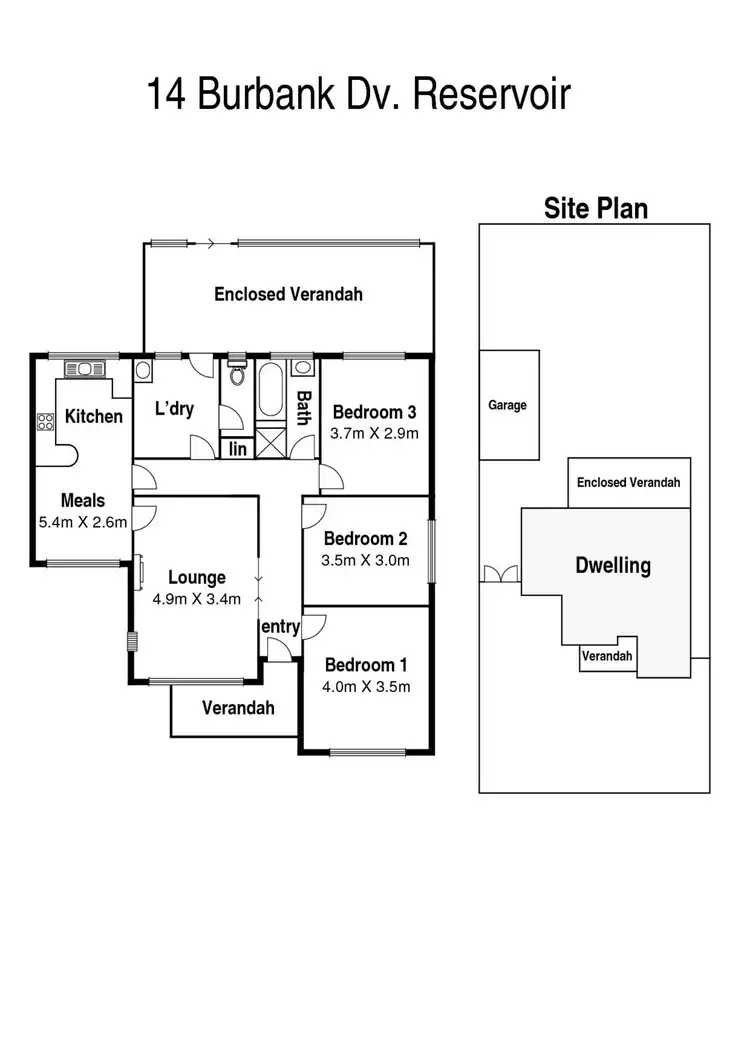 Floorplan of Homely house listing, 14 Burbank Drive, Reservoir VIC 3073