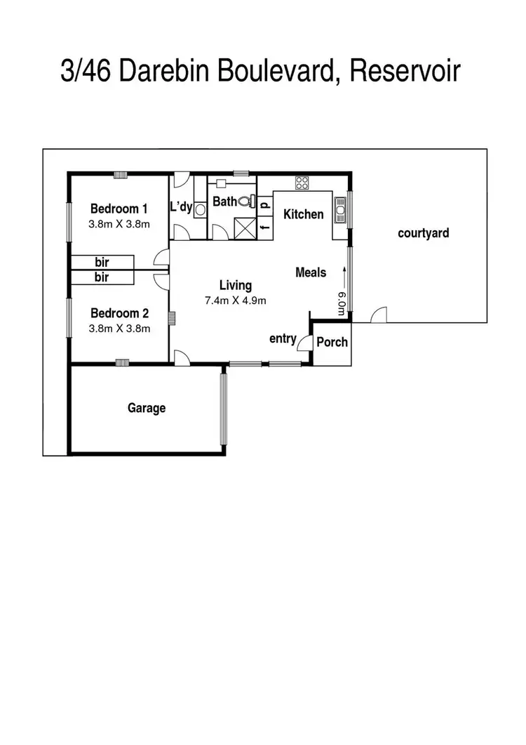 Floorplan of Homely unit listing, 3/46 Darebin Boulevard, Reservoir VIC 3073