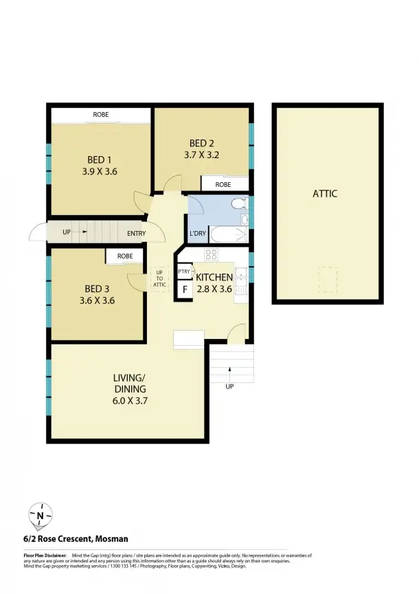 Floorplan of Homely apartment listing, 6/2 Rose Crescent, Mosman NSW 2088