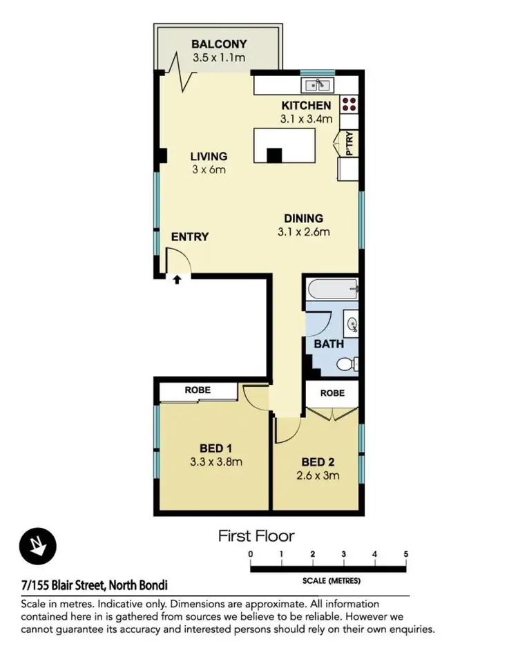 Floorplan of Homely apartment listing, 7/155 Blair Street, North Bondi NSW 2026