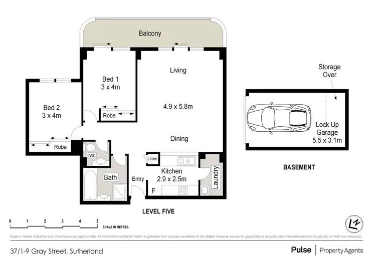 Floorplan of Homely unit listing, 37/1-9 Gray Street, Sutherland NSW 2232