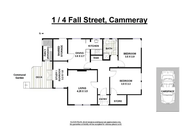 Floorplan of Homely semi-detached listing, 1/4 Fall Street, Cammeray NSW 2062