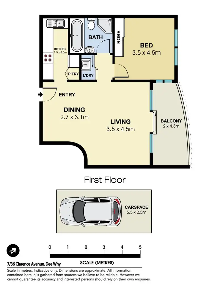 Floorplan of Homely apartment listing, 7/36 Clarence Avenue, Dee Why NSW 2099
