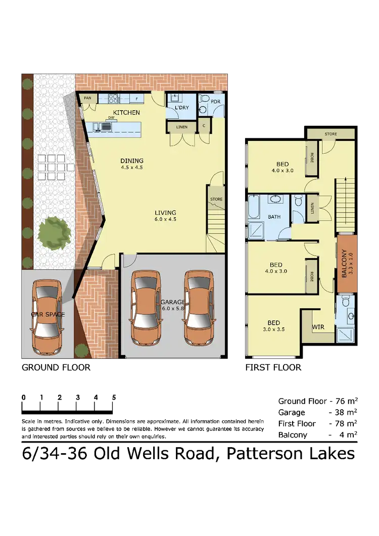 Floorplan of Homely townhouse listing, 6/34-36 Old Wells Road, Patterson Lakes VIC 3197