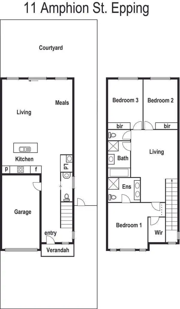 Floorplan of Homely townhouse listing, 11 Amphion Street, Epping VIC 3076