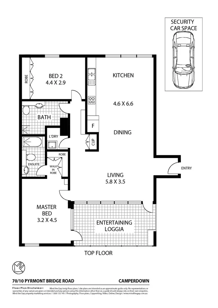 Floorplan of Homely apartment listing, 70/10 Pyrmont Bridge Road, Camperdown NSW 2050