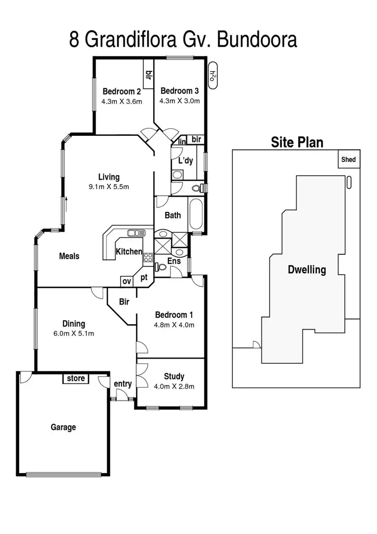 Floorplan of Homely house listing, 8 Grandiflora Grove, Bundoora VIC 3083