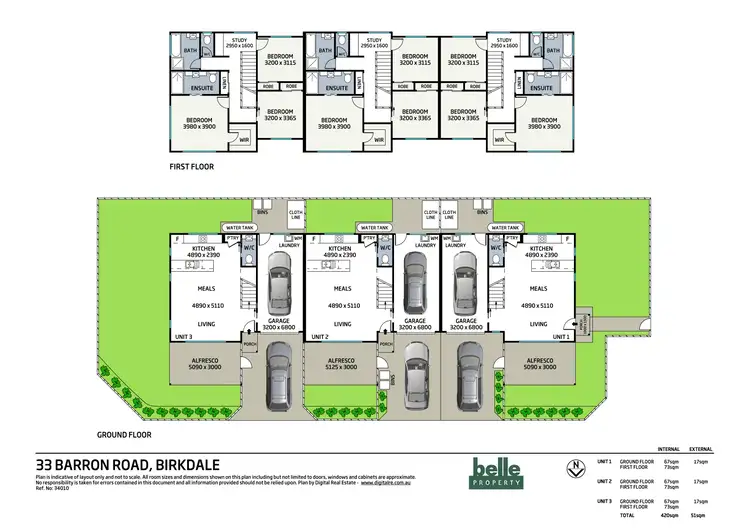 Floorplan of Homely townhouse listing, 1/33 Barron Road, Birkdale QLD 4159