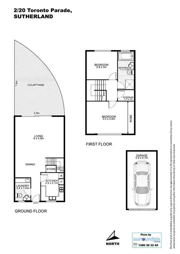 Floorplan of Homely townhouse listing, 2/20-22 Toronto Parade, Sutherland NSW 2232