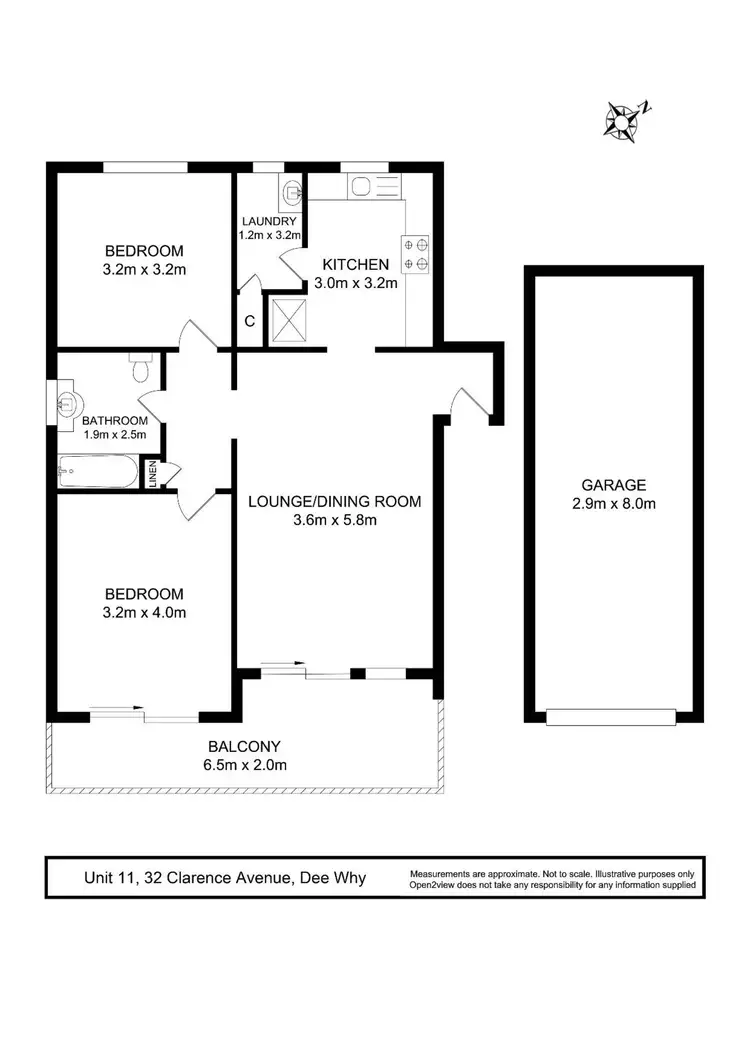 Floorplan of Homely apartment listing, 11/32-34 Clarence Avenue, Dee Why NSW 2099