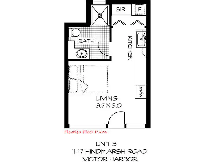 Floorplan of Homely unit listing, 3/11-17 Hindmarsh Road, Mccracken SA 5211