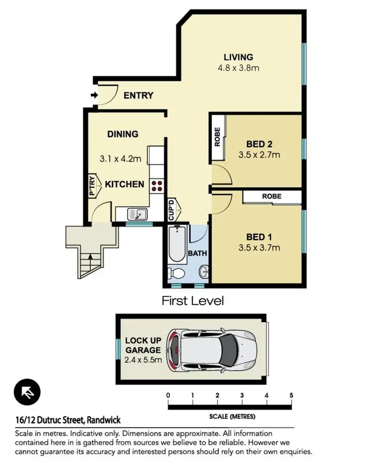 Floorplan of Homely unit listing, 16/12 Dutruc Street, Randwick NSW 2031