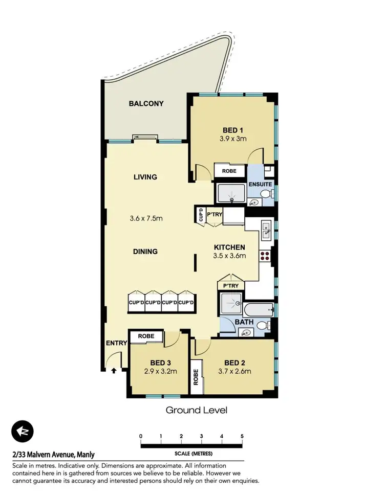 Floorplan of Homely unit listing, 2/33 Malvern Avenue, Manly NSW 2095