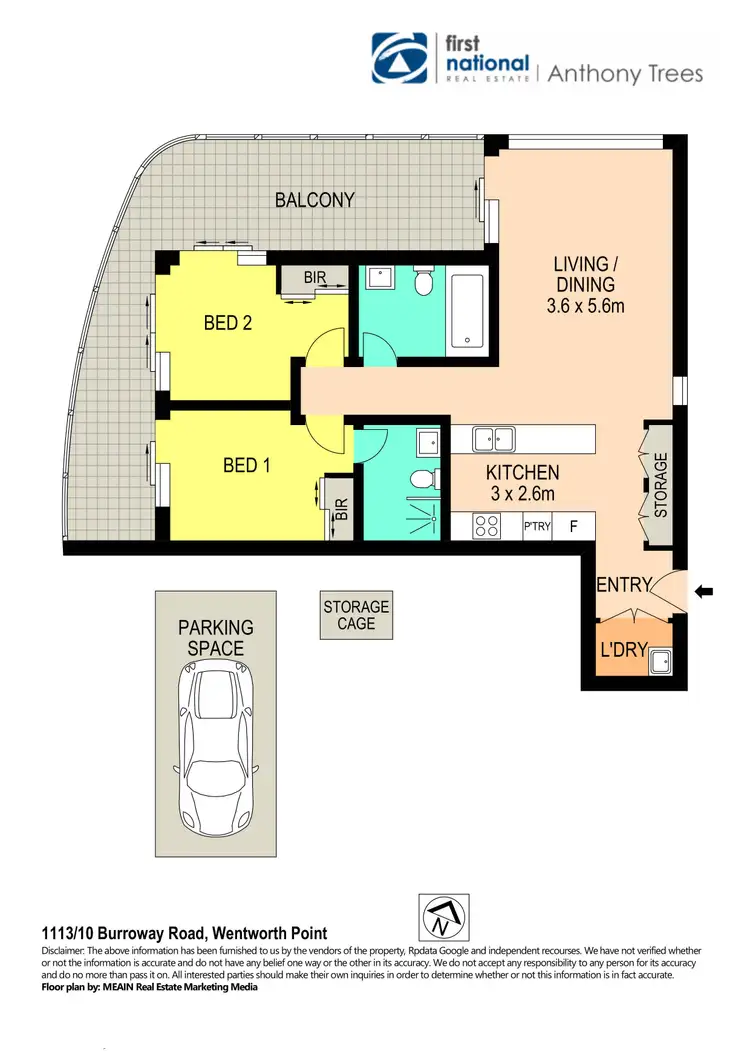 Floorplan of Homely apartment listing, 1113/10 Burroway Road, Wentworth Point NSW 2127