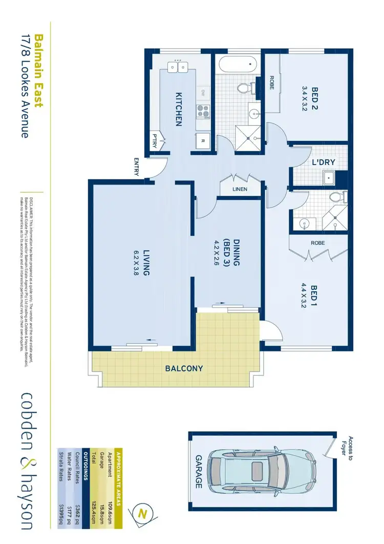 Floorplan of Homely apartment listing, 17/8 Lookes Avenue, Balmain East NSW 2041