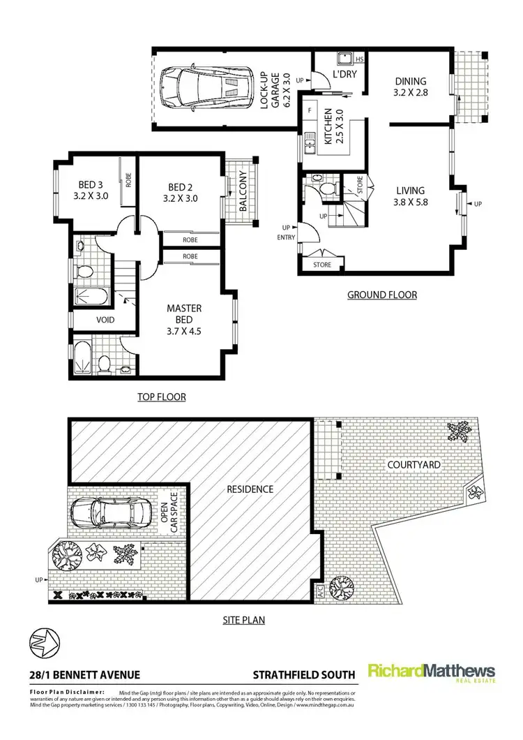 Floorplan of Homely townhouse listing, 28/1 Bennett Avenue, Strathfield South NSW 2136