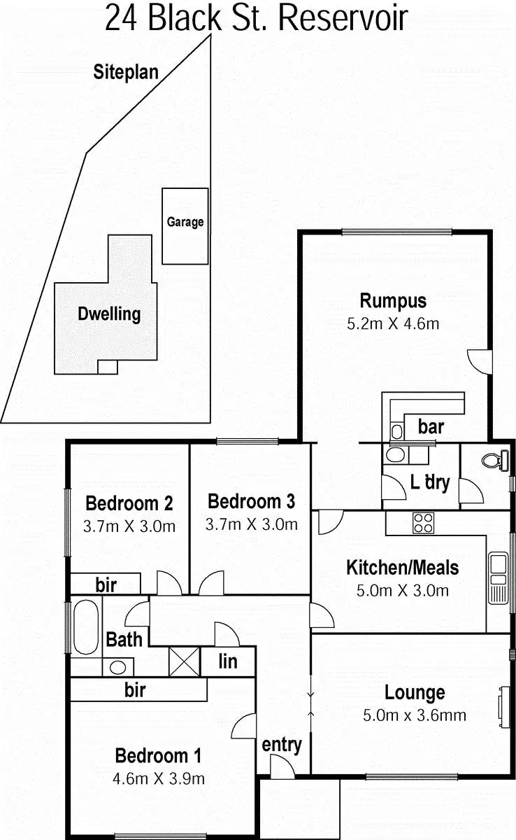 Floorplan of Homely house listing, 24 Black Street, Reservoir VIC 3073