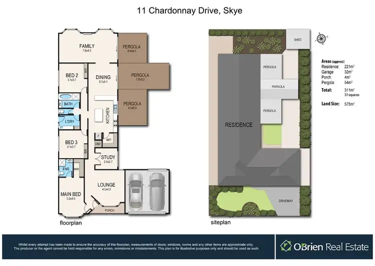 Floorplan of Homely house listing, 11 Chardonnay Drive, Skye VIC 3977
