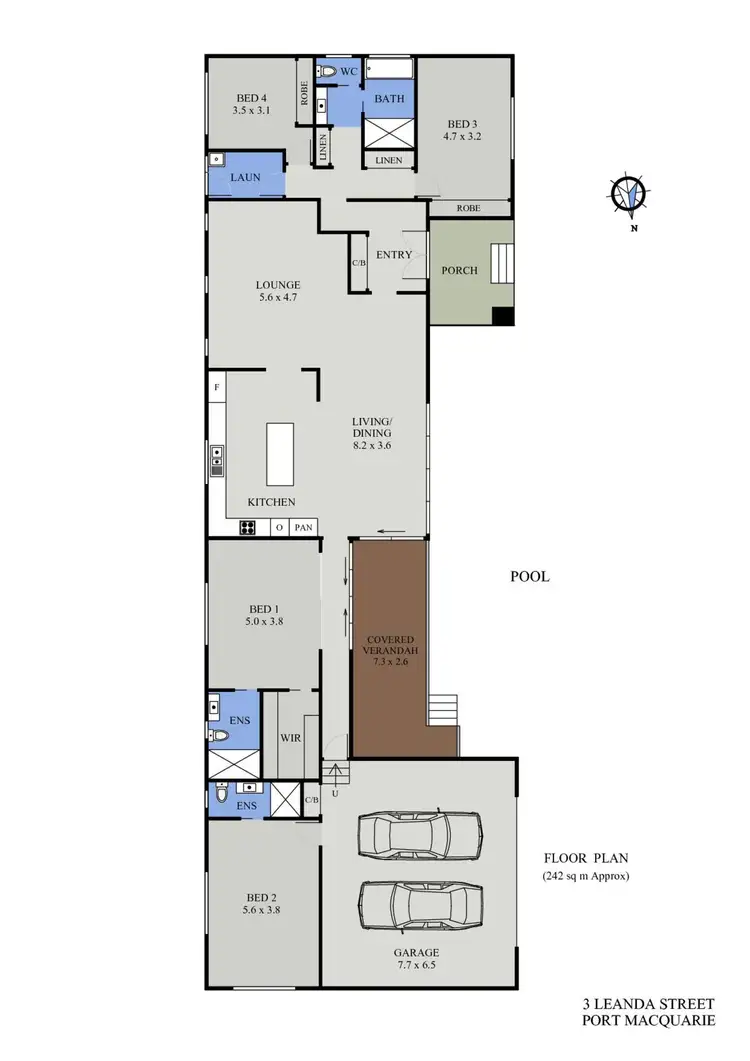 Floorplan of Homely house listing, 3 Leanda Street, Port Macquarie NSW 2444