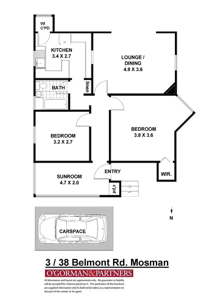 Floorplan of Homely apartment listing, 3/38 Belmont Road, Mosman NSW 2088