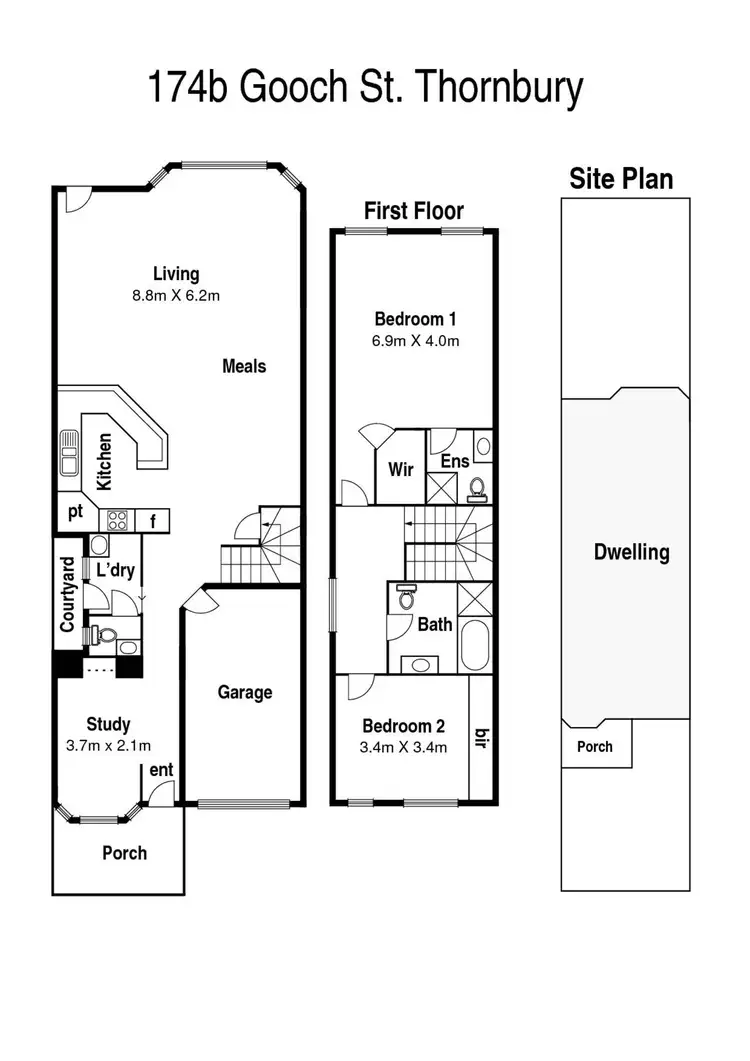 Floorplan of Homely house listing, 174B Gooch Street, Thornbury VIC 3071