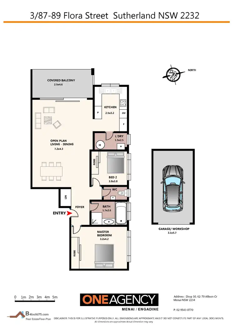 Floorplan of Homely apartment listing, 3/87-89 Flora Street, Sutherland NSW 2232