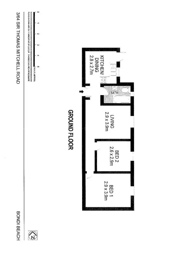 Floorplan of Homely apartment listing, 3/64 Sir Thomas Mitchell Road, Bondi Beach NSW 2026