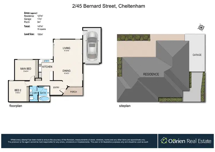 Floorplan of Homely unit listing, 2/45 Bernard Street, Cheltenham VIC 3192