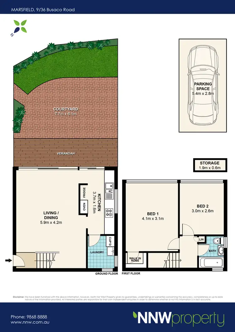 Floorplan of Homely townhouse listing, 9/36 Busaco Road, Marsfield NSW 2122