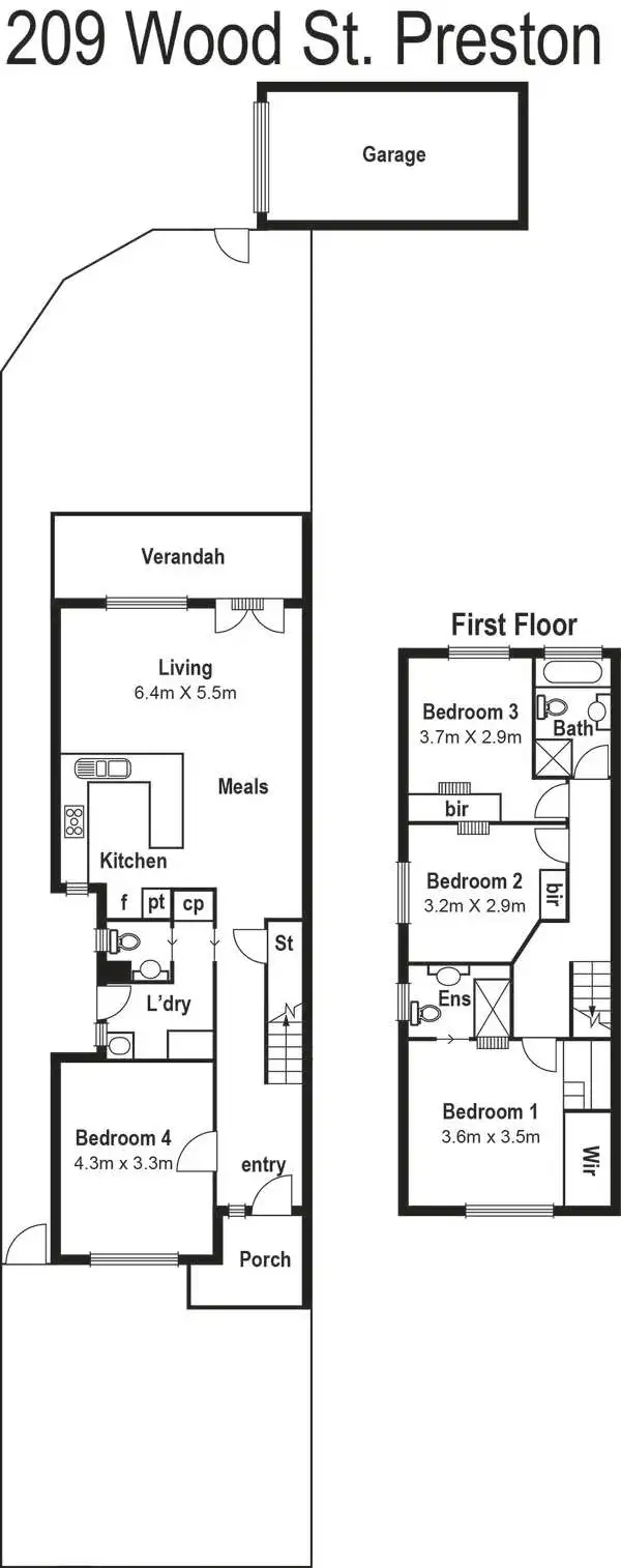 Floorplan of Homely house listing, 209 Wood Street, Preston VIC 3072