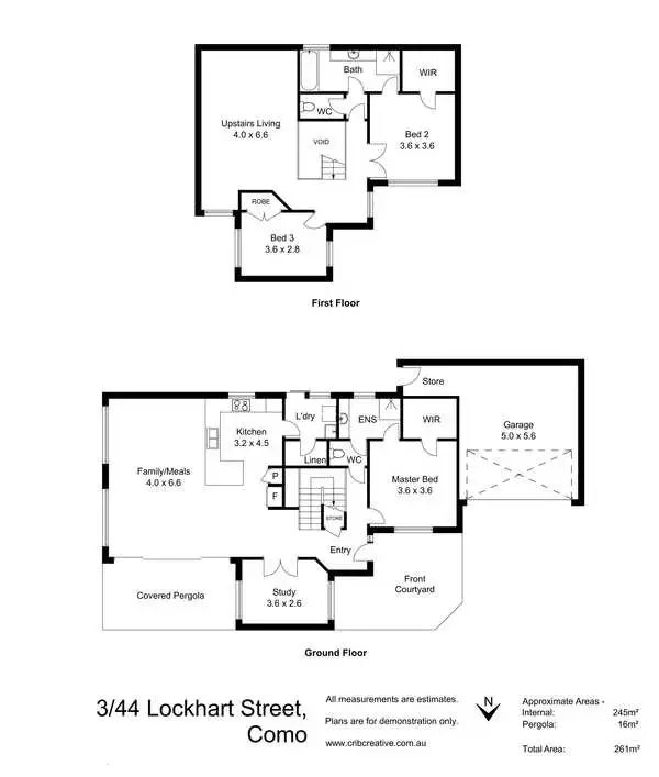 Floorplan of Homely townhouse listing, 3/44 Lockhart Street, Como WA 6152