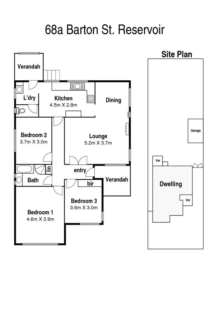 Floorplan of Homely house listing, 68A Barton Street, Reservoir VIC 3073