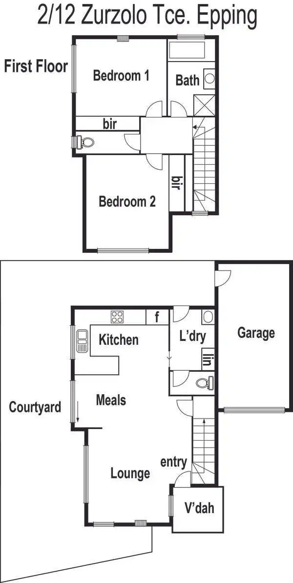 Floorplan of Homely townhouse listing, 2/12 Zurzolo Terrace, Epping VIC 3076
