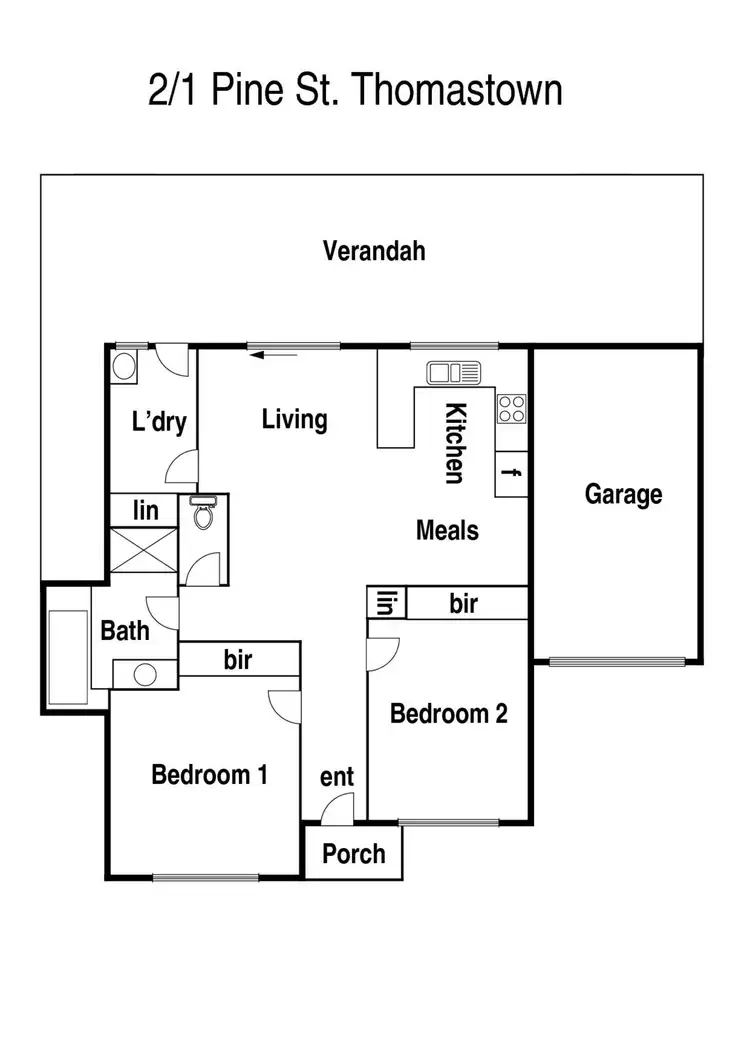 Floorplan of Homely unit listing, 2/1 Pine Street, Thomastown VIC 3074