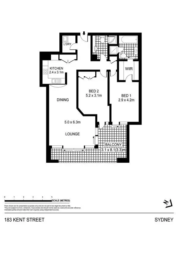 Floorplan of Homely apartment listing, 1211/183 Kent Street, Sydney NSW 2000