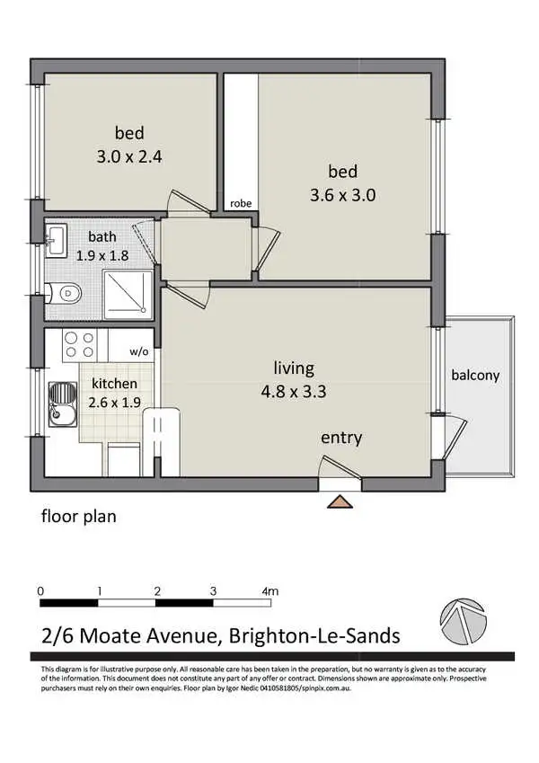 Floorplan of Homely unit listing, 2/6 Moate Avenue, Brighton-le-sands NSW 2216