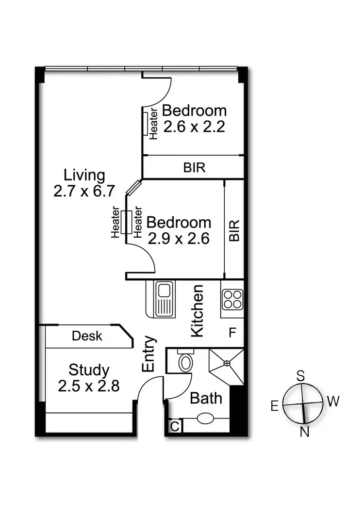 Floorplan of Homely apartment listing, S1812/570 Lygon Street, Carlton VIC 3053