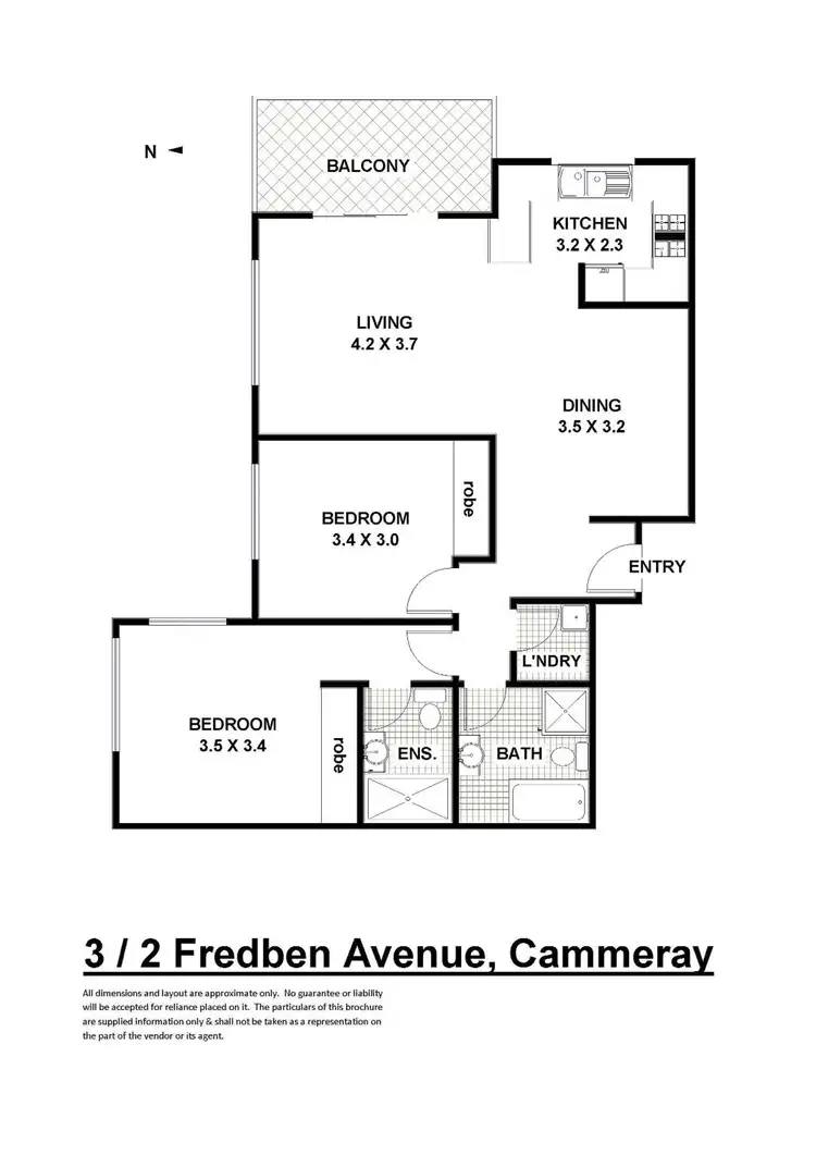 Floorplan of Homely apartment listing, 3/2 Fredben Avenue, Cammeray NSW 2062