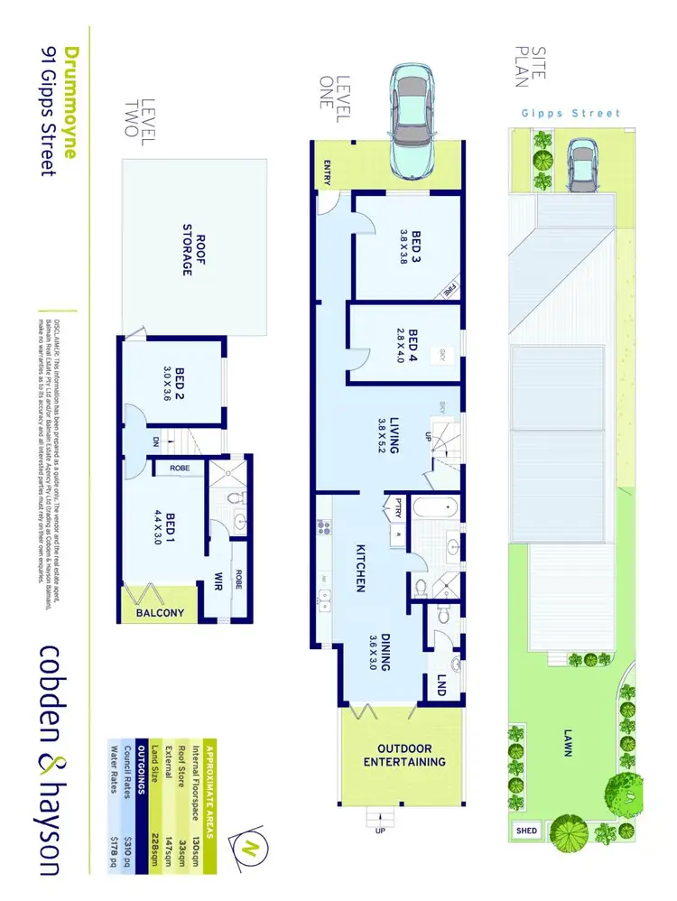 Floorplan of Homely semi-detached listing, 91 Gipps Street, Drummoyne NSW 2047