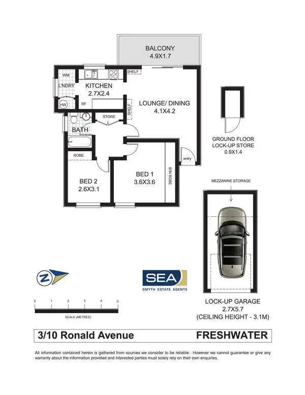 Floorplan of Homely unit listing, 3/10 Ronald Avenue, Freshwater NSW 2096