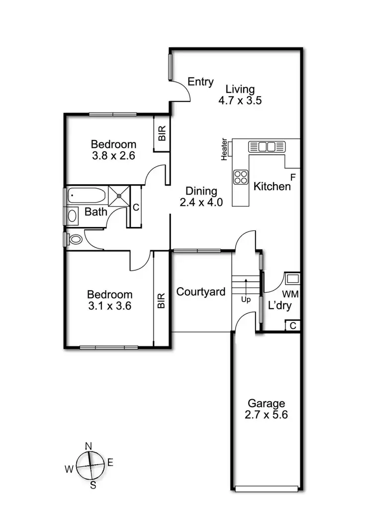 Floorplan of Homely unit listing, 3/68 Bruce Street, Preston VIC 3072