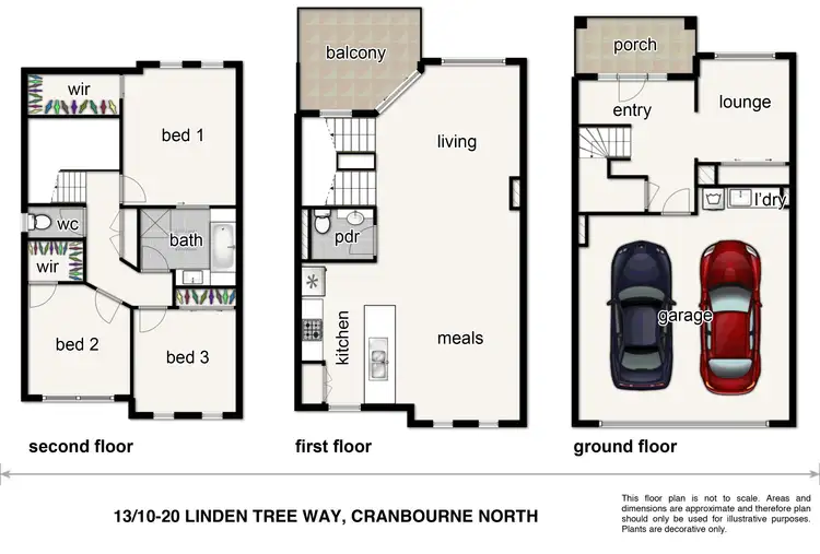 Floorplan of Homely townhouse listing, 13/10-20 Linden Tree Way, Cranbourne North VIC 3977