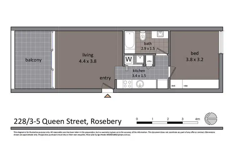 Floorplan of Homely unit listing, 228/3-5 Queen Street, Rosebery NSW 2018
